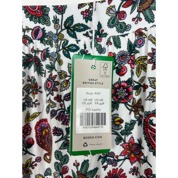 Boden NWT Jersey Maxi Skirt Multi Dandelion Paisley Sz 12R - Picture 6 of 9